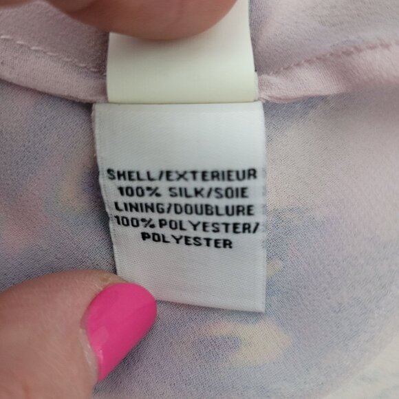 Diane Von Furstenberg Silk Pania Light Pink Butterfly Halter Neck Top Size L - Picture 10 of 12